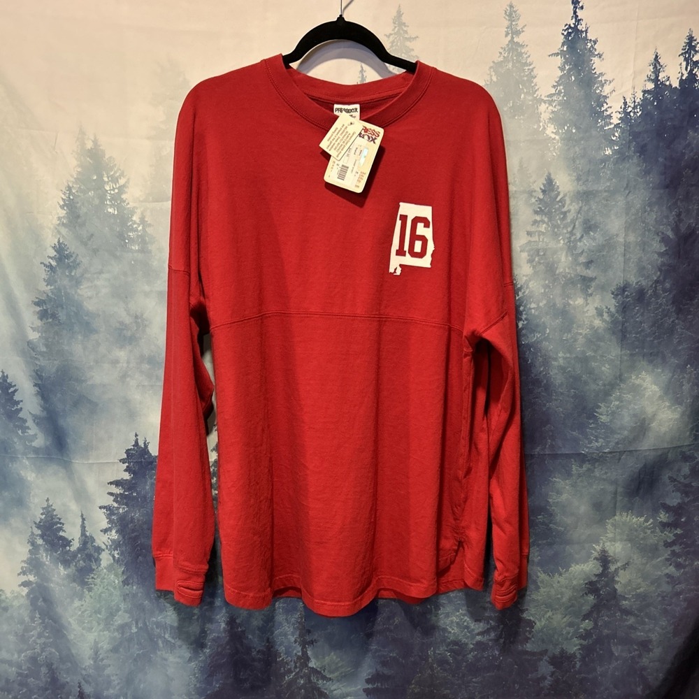 Alabama Crimson Tide Pressbox‎ Men's Medium Maroon 2015 National Champs L/S New